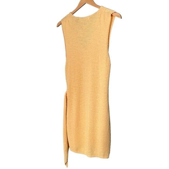 NWT Free People Faux Wrap Mini Sweater Dress Peach Sunrise Womens Size Large NEW - Picture 10 of 16